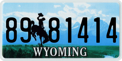 WY license plate 8981414