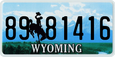 WY license plate 8981416
