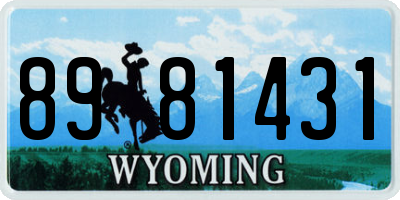 WY license plate 8981431