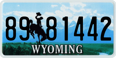WY license plate 8981442