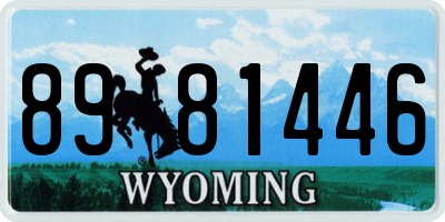 WY license plate 8981446