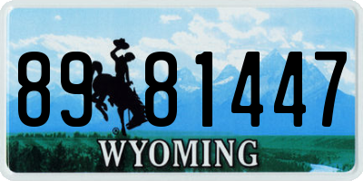 WY license plate 8981447