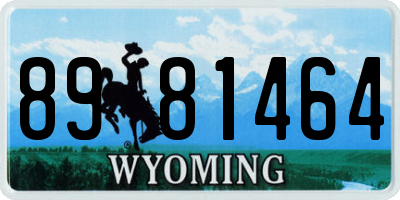 WY license plate 8981464