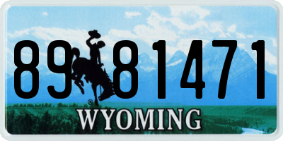 WY license plate 8981471