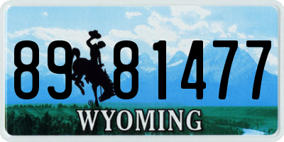 WY license plate 8981477