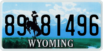 WY license plate 8981496