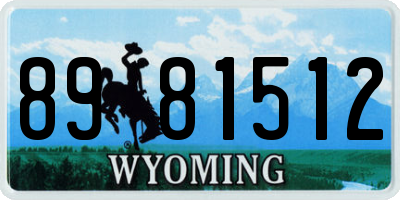 WY license plate 8981512