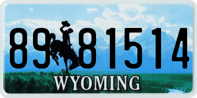 WY license plate 8981514
