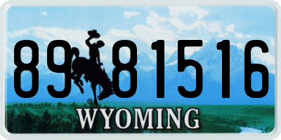 WY license plate 8981516