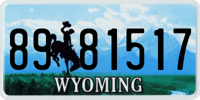 WY license plate 8981517