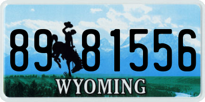 WY license plate 8981556