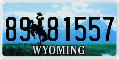 WY license plate 8981557