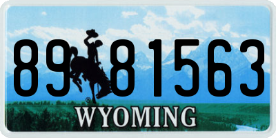 WY license plate 8981563