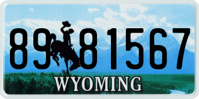 WY license plate 8981567