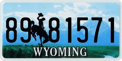 WY license plate 8981571