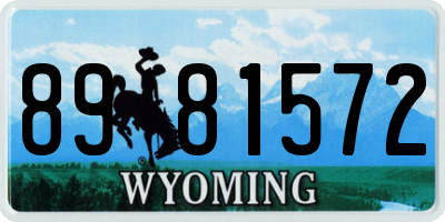 WY license plate 8981572