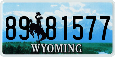 WY license plate 8981577