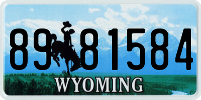 WY license plate 8981584