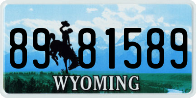 WY license plate 8981589