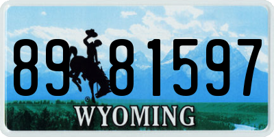 WY license plate 8981597