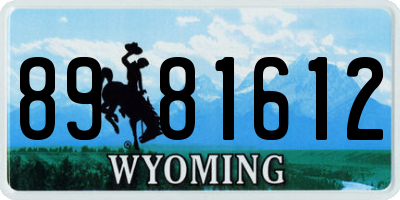 WY license plate 8981612