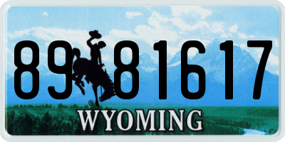 WY license plate 8981617
