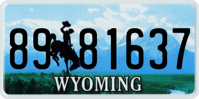 WY license plate 8981637