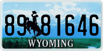 WY license plate 8981646