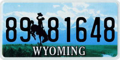 WY license plate 8981648