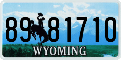 WY license plate 8981710