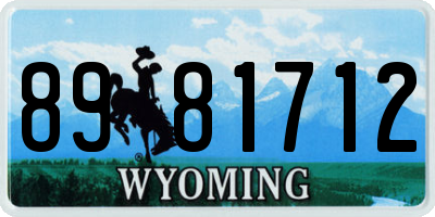 WY license plate 8981712