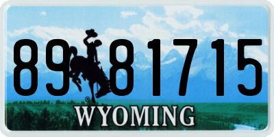 WY license plate 8981715