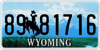 WY license plate 8981716