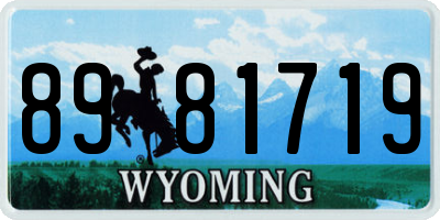 WY license plate 8981719