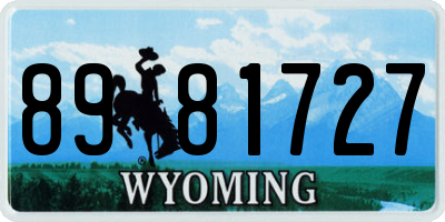 WY license plate 8981727