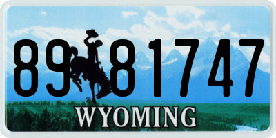 WY license plate 8981747