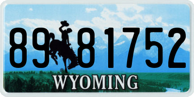 WY license plate 8981752