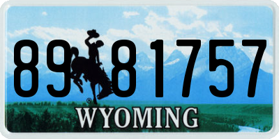 WY license plate 8981757