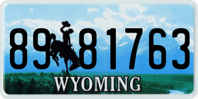 WY license plate 8981763