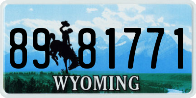 WY license plate 8981771