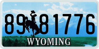 WY license plate 8981776
