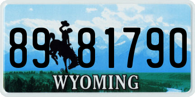 WY license plate 8981790
