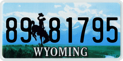 WY license plate 8981795