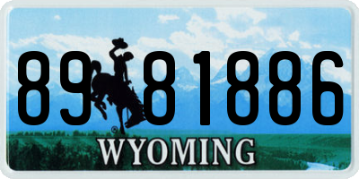WY license plate 8981886