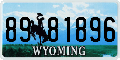 WY license plate 8981896