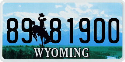 WY license plate 8981900