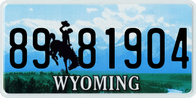 WY license plate 8981904