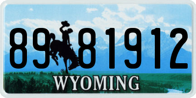WY license plate 8981912