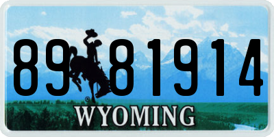 WY license plate 8981914