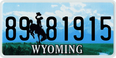 WY license plate 8981915